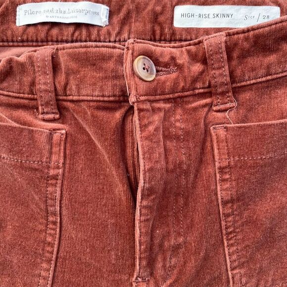 Pilcro and the Letterpress High-Rise Skinny Corduroy Pants Brown Size 28 - Picture 2 of 4